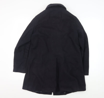 Mens UK Size S Sessùn Black Overcoat