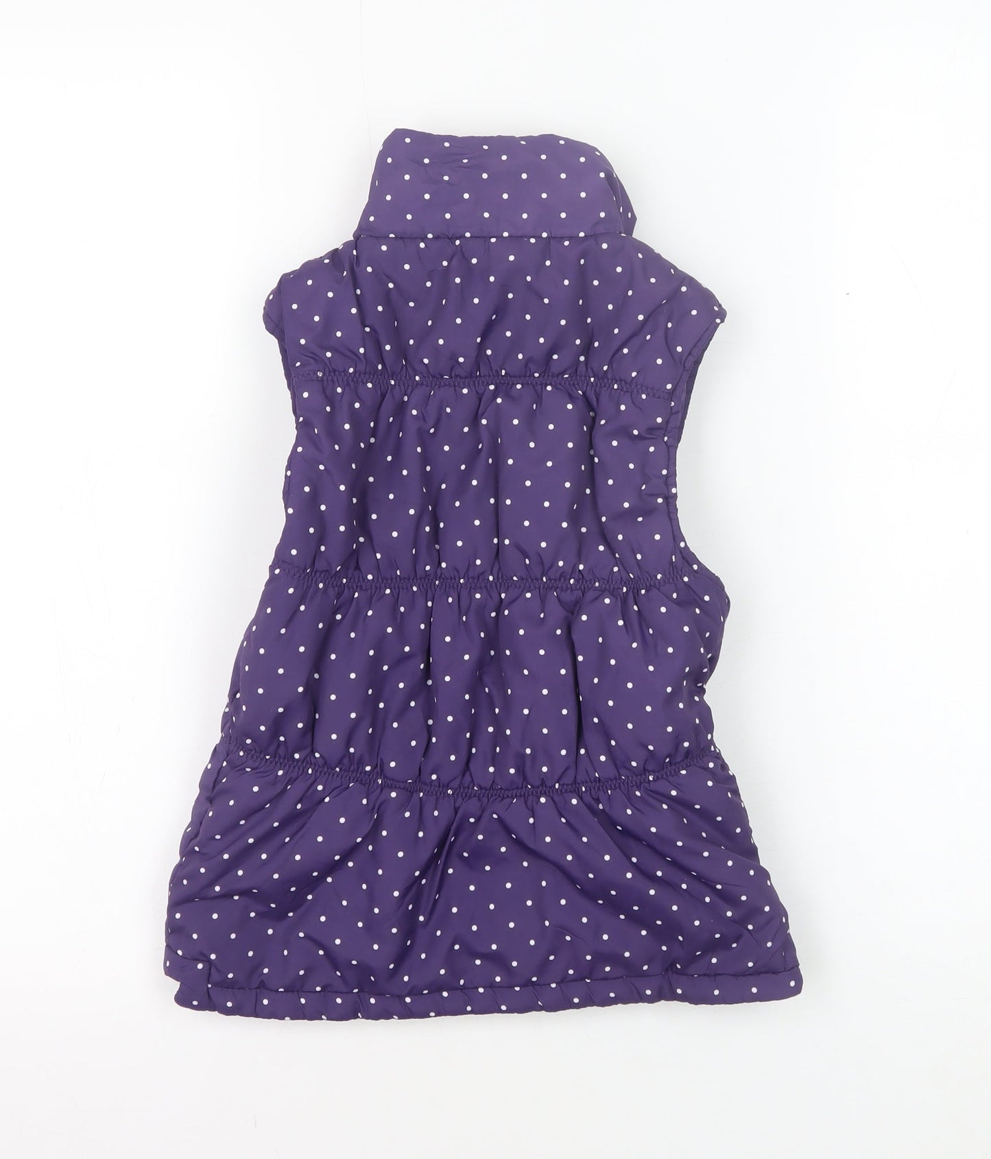 Trespass Girls Purple Puffer Jacket 7-8 Years Polka Dot Sleeveless