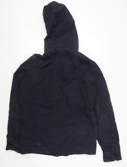 Abercrombie & Fitch Men's Blue Parka Jacket L