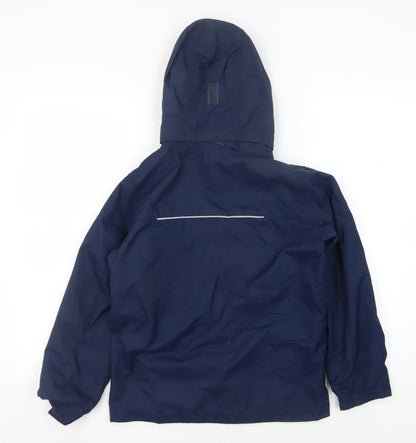 Columbia Boys Blue Hooded Parka Jacket Small Winter