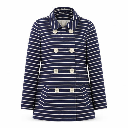Debenhams Women's Blue Striped Coat Size 12