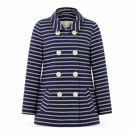 Debenhams Women's Blue Striped Coat Size 12
