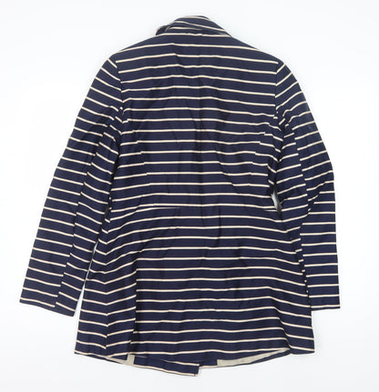 Debenhams Women's Blue Striped Coat Size 12