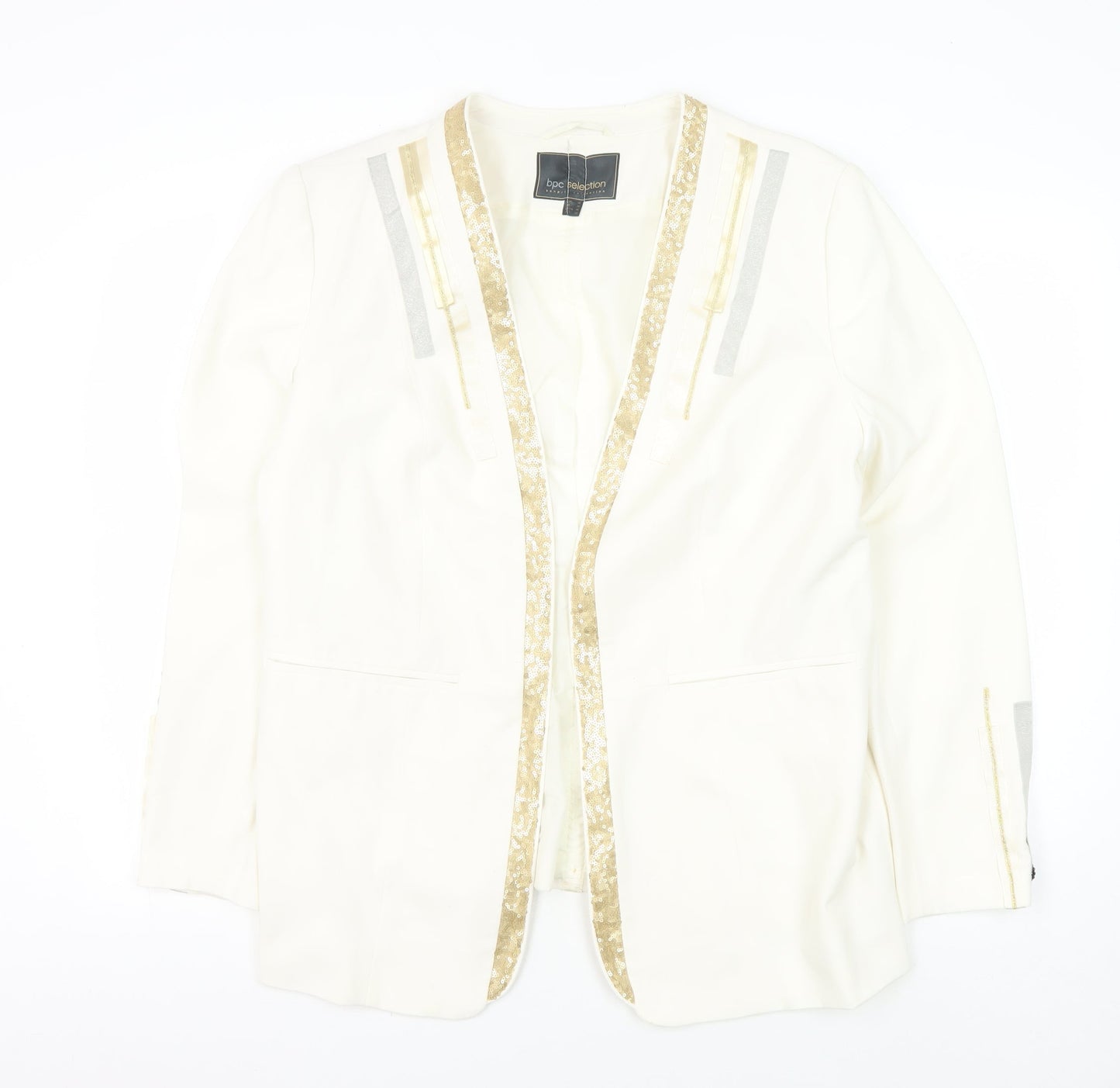 bpc selection Women's White Sequin Blazer Size 20