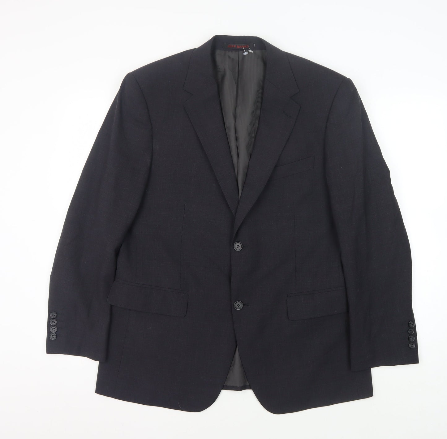 Mens UK Size 40 Jeff Banks Regular Blue Suit Jacket