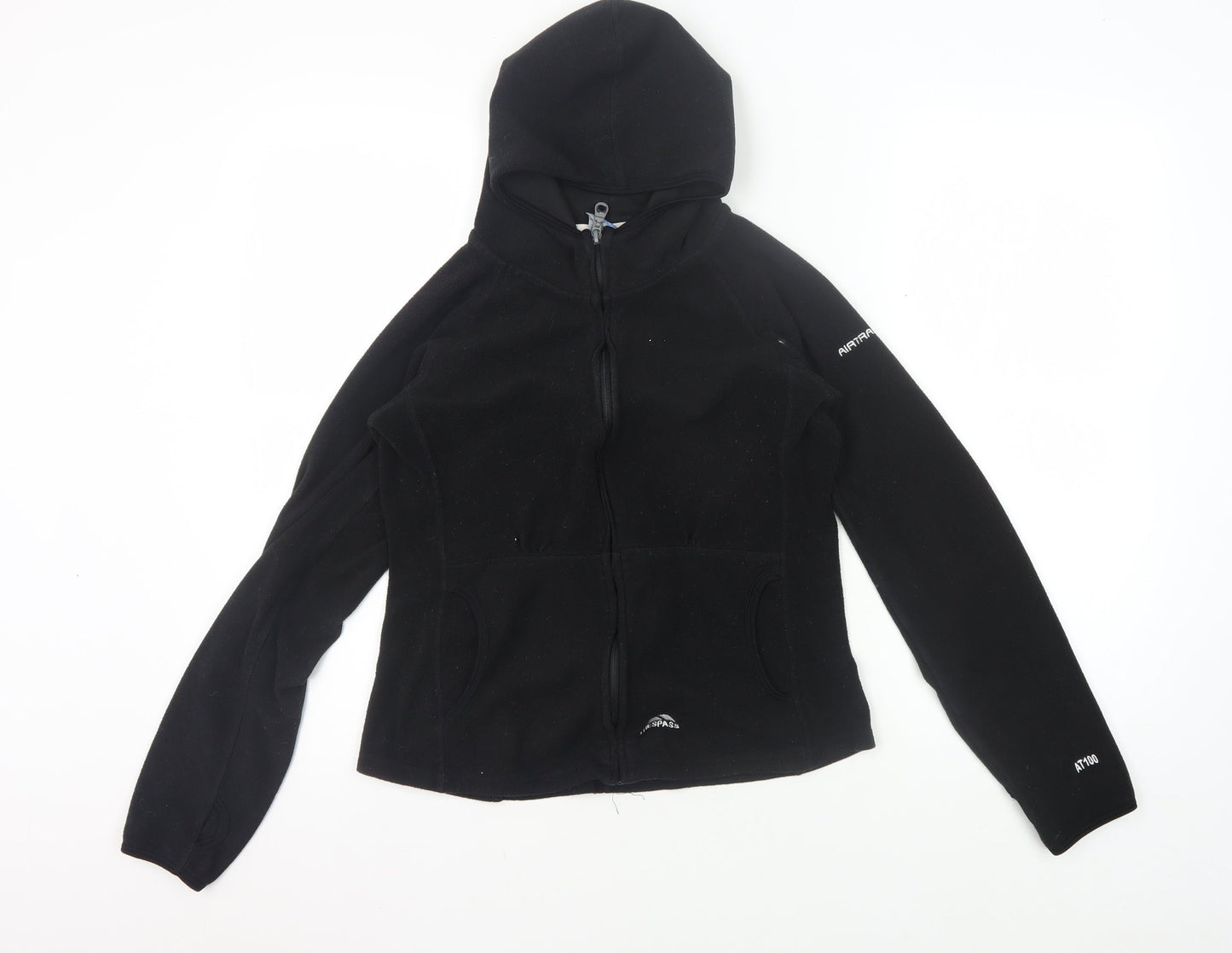 Trespass Girls Black Hooded Fleece Jacket Size S