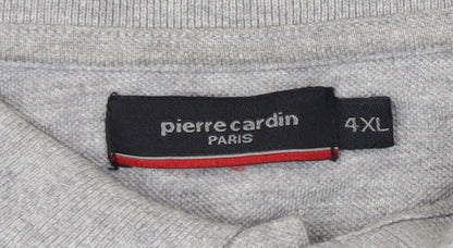 Pierre Cardin Men's Grey 4XL Short Sleeve Polo