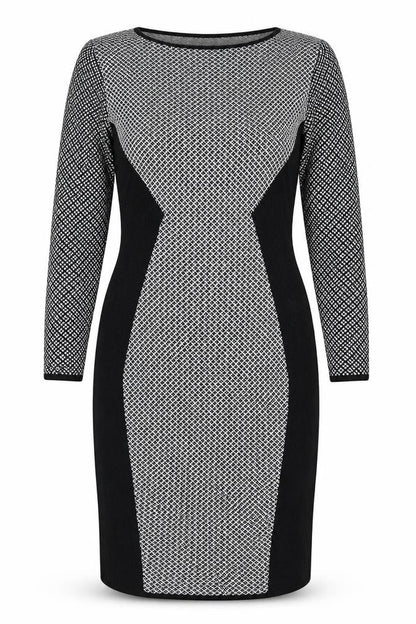 Oasis Women's Black Sheath Dress M Geometric Elegant