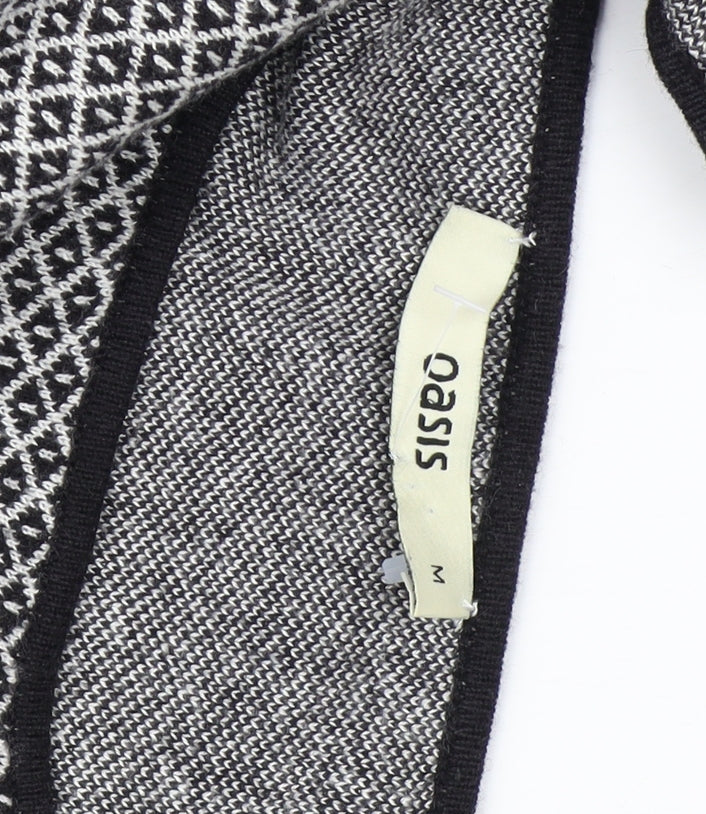 Oasis Women's Black Sheath Dress M Geometric Elegant