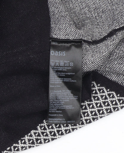 Oasis Women's Black Sheath Dress M Geometric Elegant