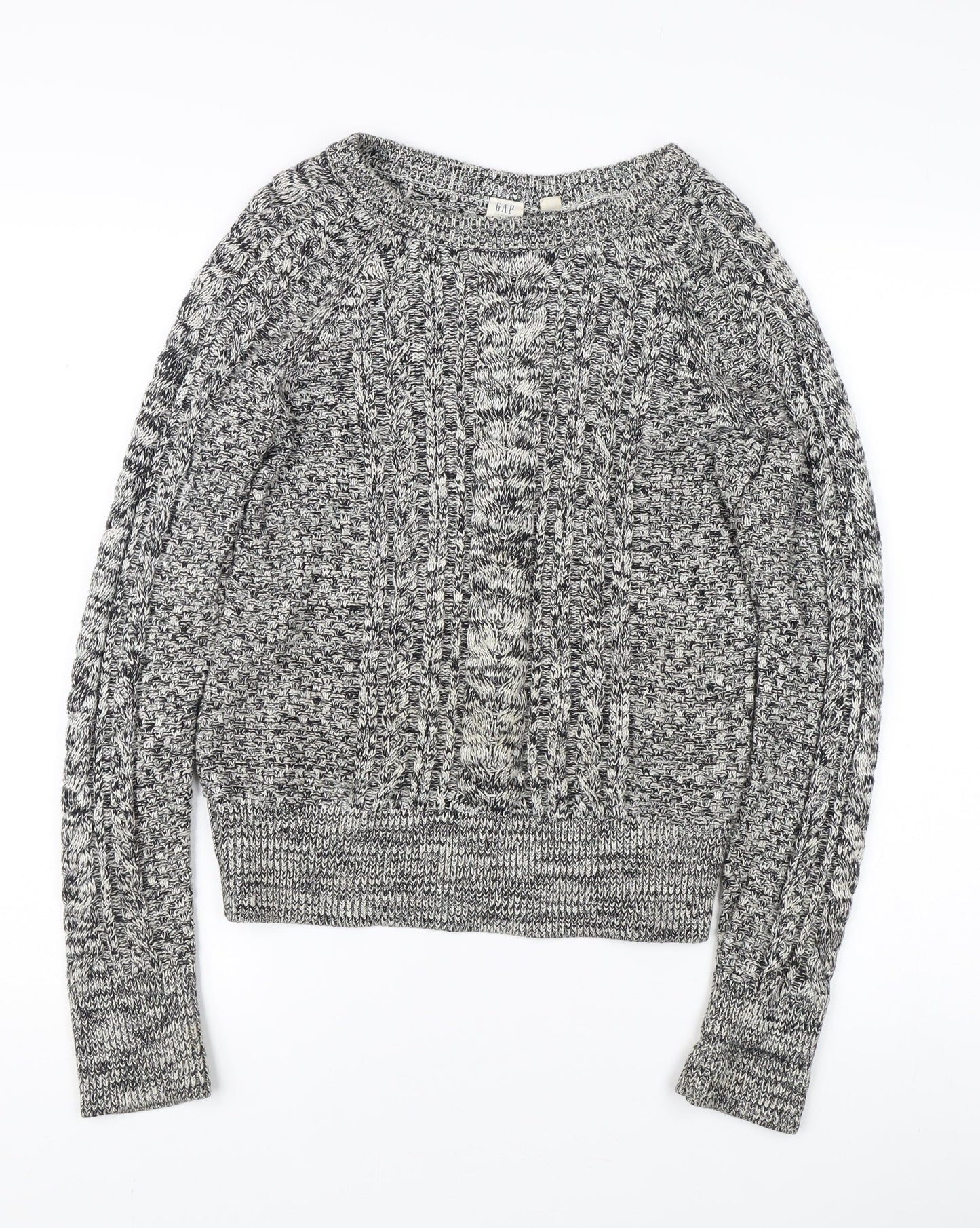 GAP Women's Grey Cable-Knit Pullover Jumper XS