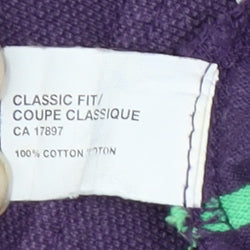 Gap Men's Purple Classic Polo M Cotton Striped