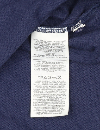 Nike Men's Blue Cotton Polo Shirt - Size S