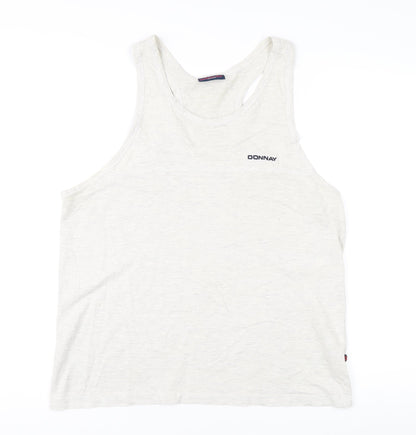 Donnay Unisex White Tank Top M Scoop Neck Activewear