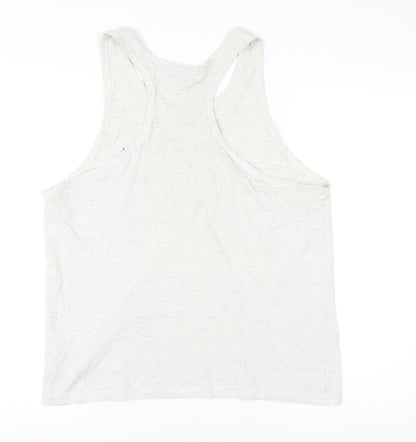 Donnay Unisex White Tank Top M Scoop Neck Activewear