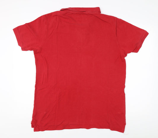 Tommy Hilfiger Men's Red 2XL Polo Short Sleeve Slim Fit