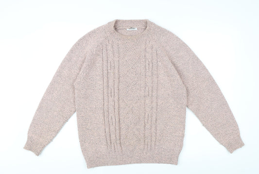 Damart Women's Beige Cable-Knit Pullover Jumper - Size 10