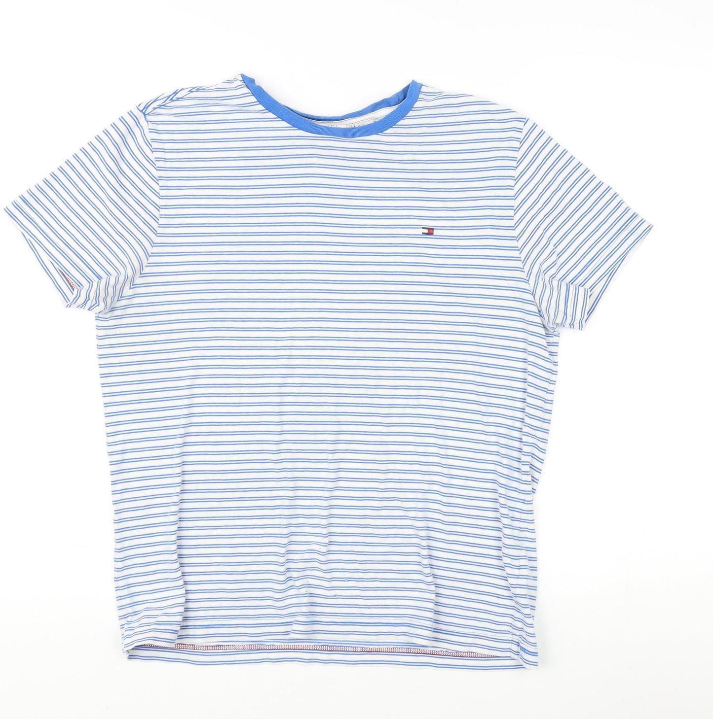 Tommy Hilfiger Men's Blue Striped T-Shirt, M