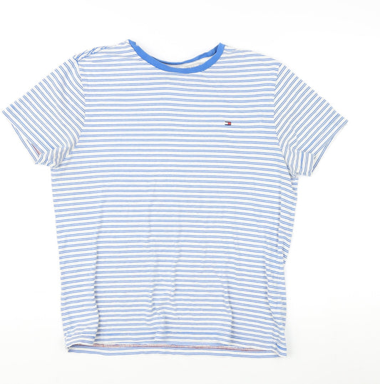 Tommy Hilfiger Men's Blue Striped T-Shirt, M