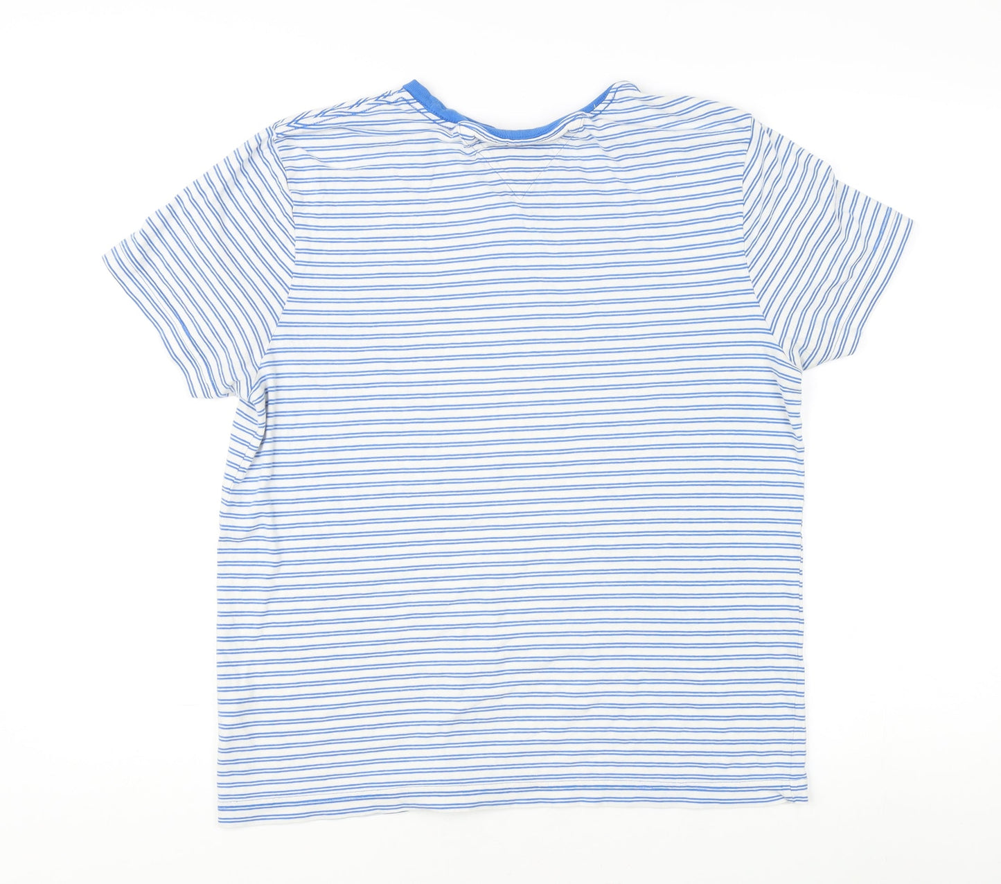 Tommy Hilfiger Men's Blue Striped T-Shirt, M