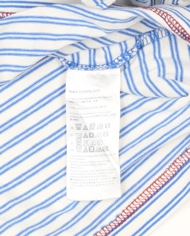 Tommy Hilfiger Men's Blue Striped T-Shirt, M