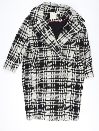 Womens UK Size XS Zara Basic Multicoloured Overcoat