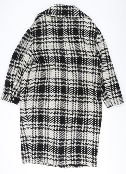 Womens UK Size XS Zara Basic Multicoloured Overcoat
