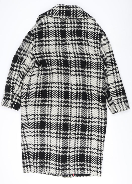 Womens UK Size XS Zara Basic Multicoloured Overcoat