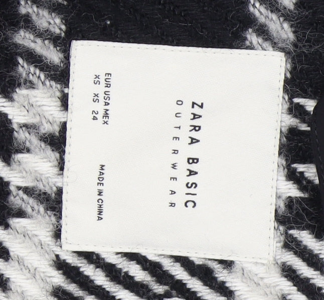 Womens UK Size XS Zara Basic Multicoloured Overcoat