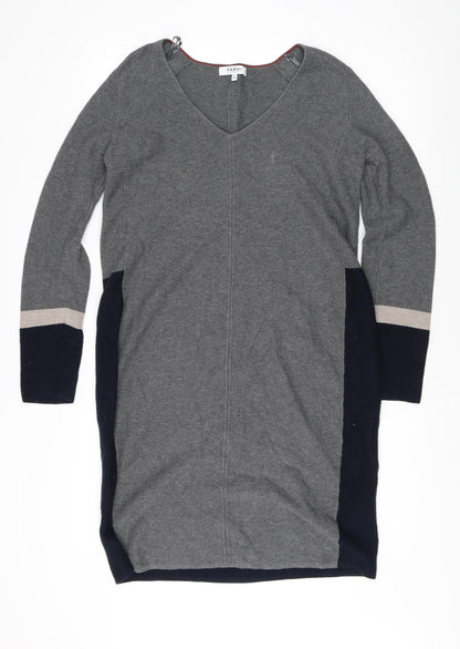 Farhi Women's Grey V-Neck Pullover Jumper M