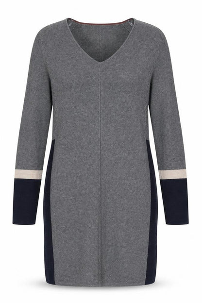 Farhi by Nicole Farhi Women's Grey V-Neck Pullover Jumper M