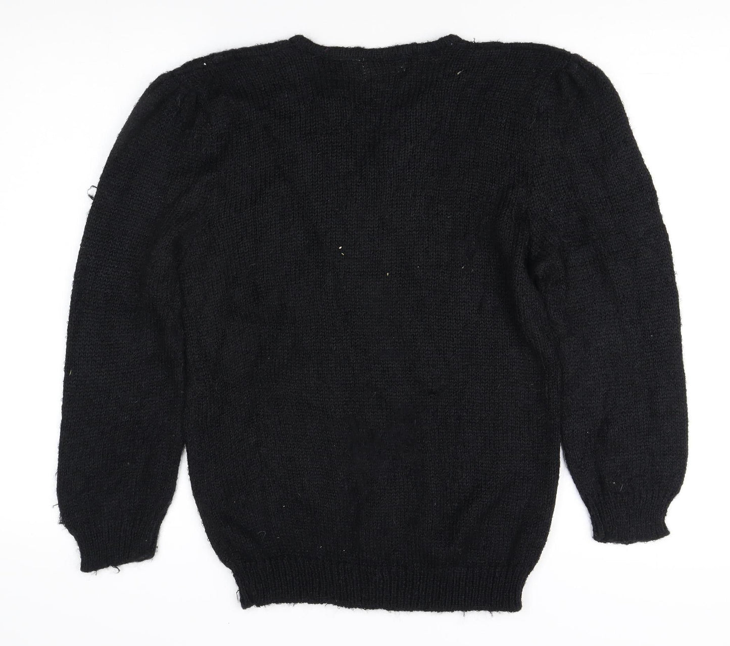 Country Suburbans Women's Black Beaded Pullover Jumper L