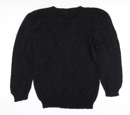 Country Suburbans Women's Black Beaded Pullover Jumper L