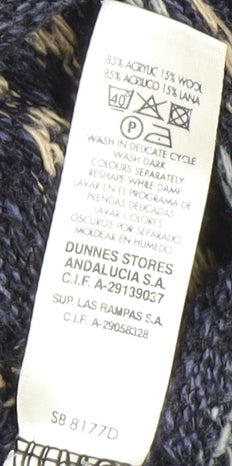 Dunnes Stores Men's Blue Fair Isle Pullover Jumper L