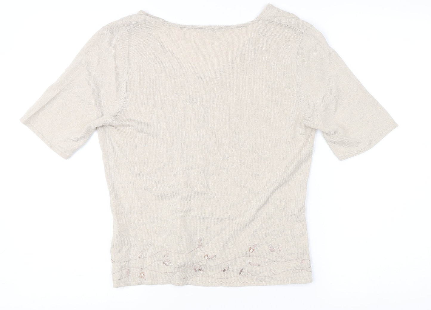 Womens UK Size 12 Marks and Spencer Beige Cardigan Jumper