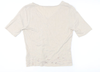 Womens UK Size 12 Marks and Spencer Beige Cardigan Jumper
