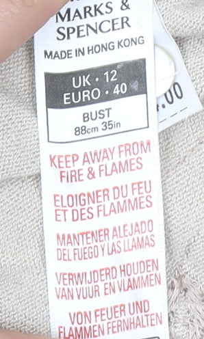 Womens UK Size 12 Marks and Spencer Beige Cardigan Jumper