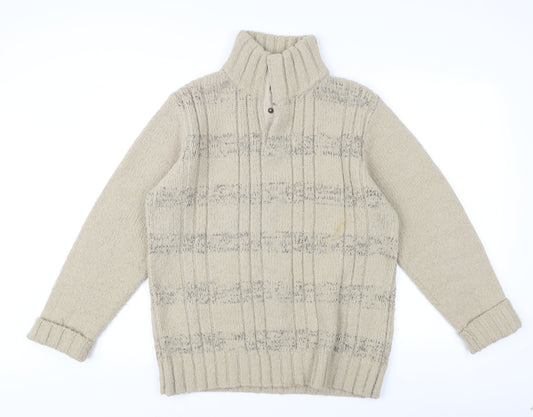 Marks and Spencer Men's Beige Pullover Jumper, S