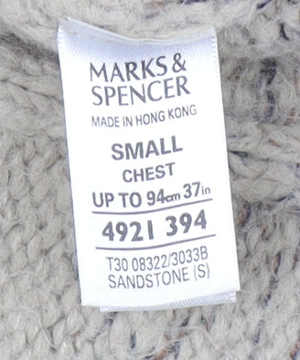Marks and Spencer Men's Beige Pullover Jumper, S