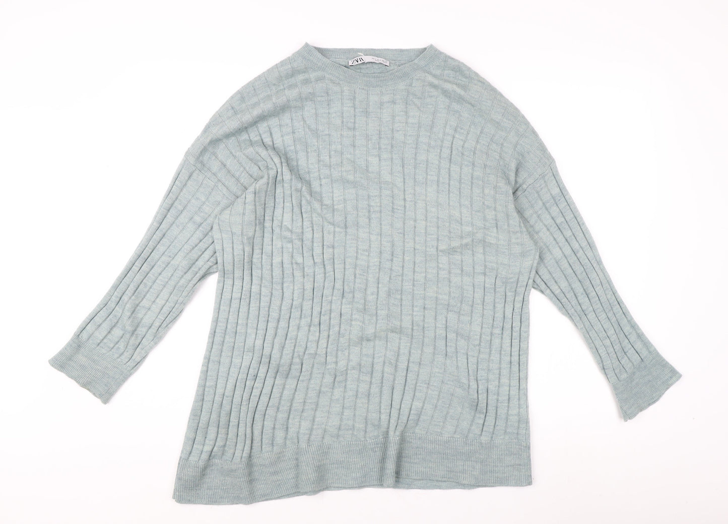Womens UK Size S Zara Blue Pullover Jumper