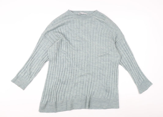 Womens UK Size S Zara Blue Pullover Jumper