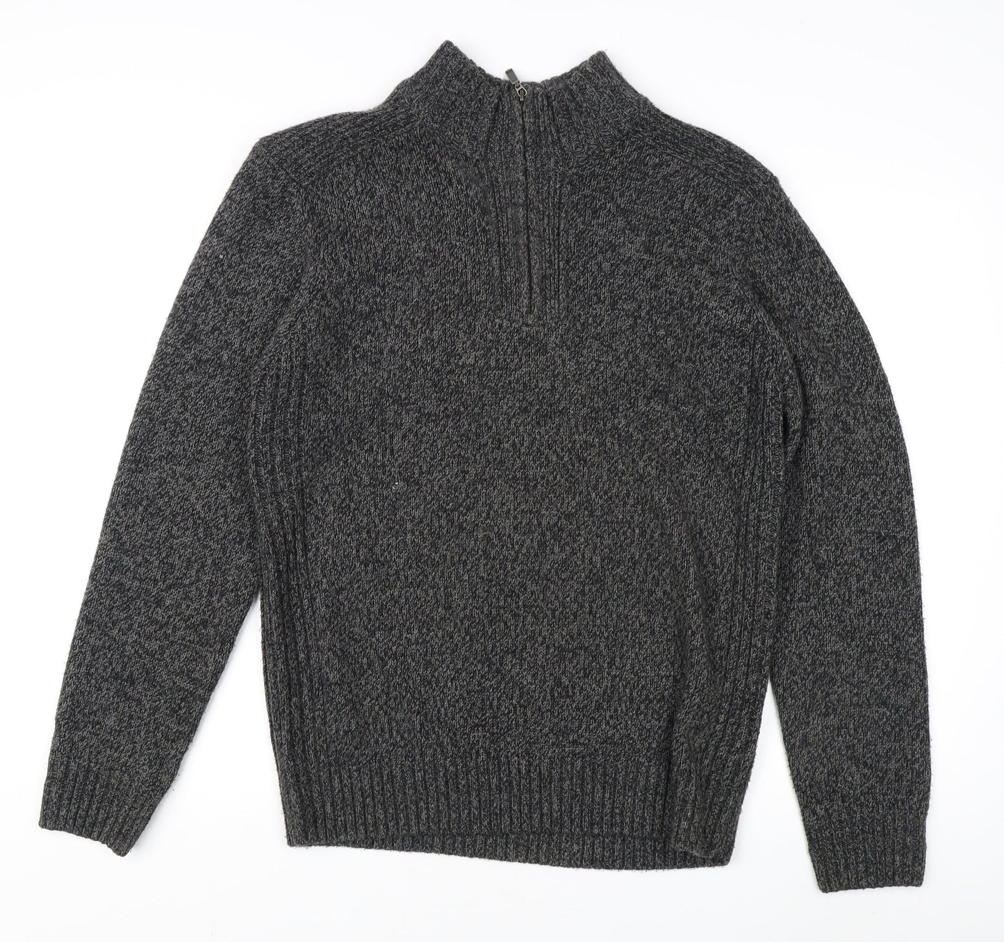 Atlantic Bay Men's Grey Full Zip Jumper, Size M