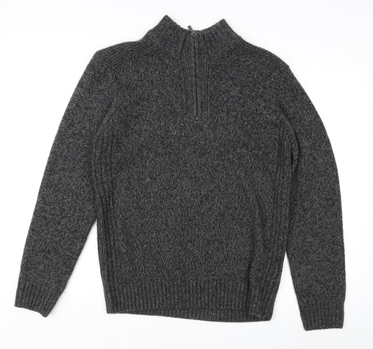 Atlantic Bay Men's Grey Full Zip Jumper, Size M