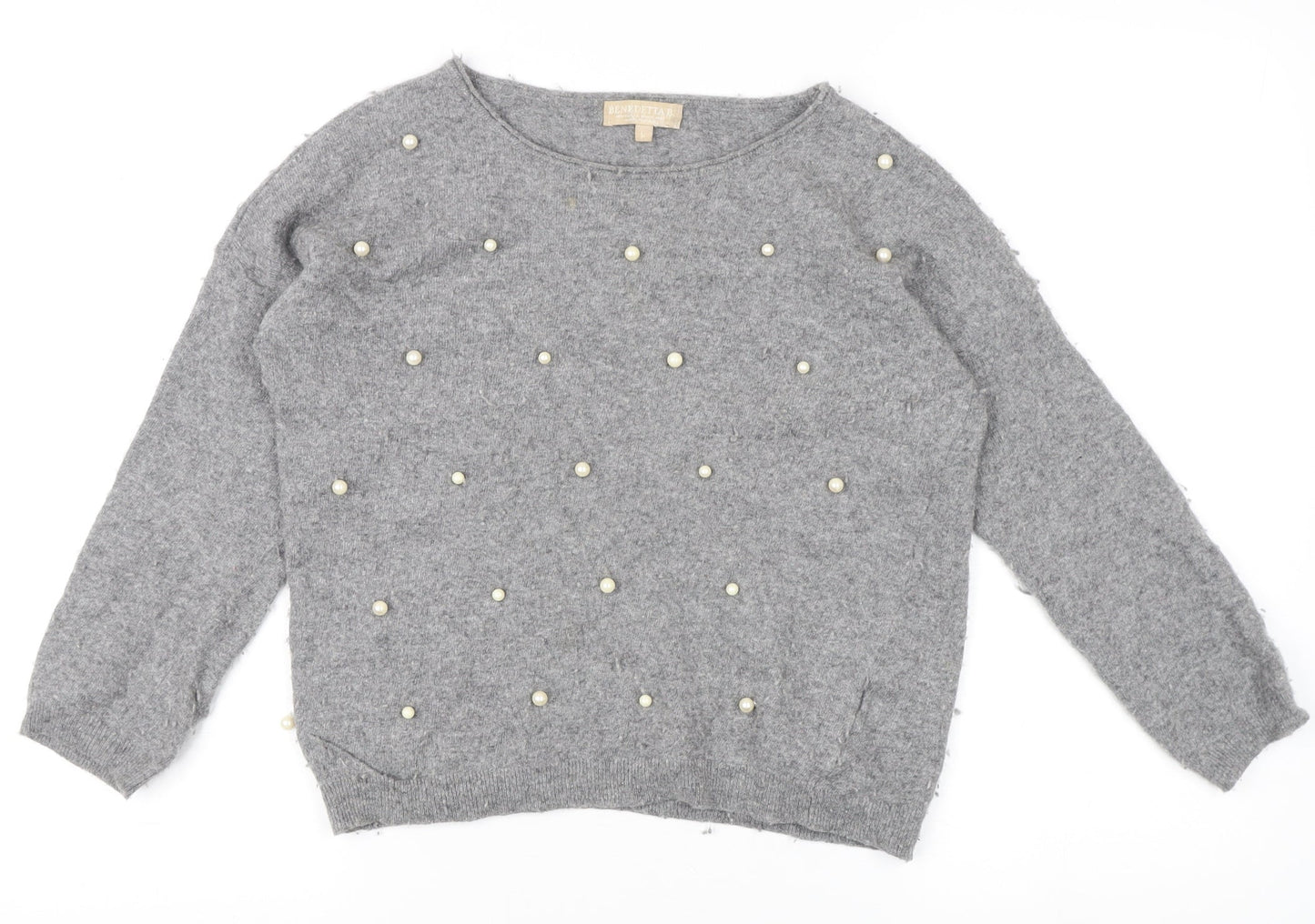 Womens UK Size L Benedetta B. Grey Pullover Jumper