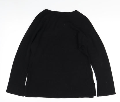 Bonmarché Women's Black Embroidered Pullover Jumper S