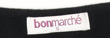 Bonmarché Women's Black Embroidered Pullover Jumper S