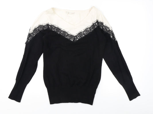 Body Flirt Women’s Black V-Neck Pullover Jumper Size 12