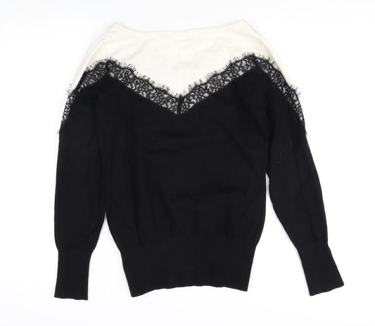 Body Flirt Women’s Black V-Neck Pullover Jumper Size 12