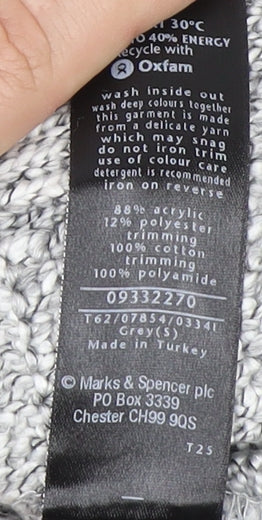 Womens UK Size S Marks and Spencer Grey Cardigan Jumper