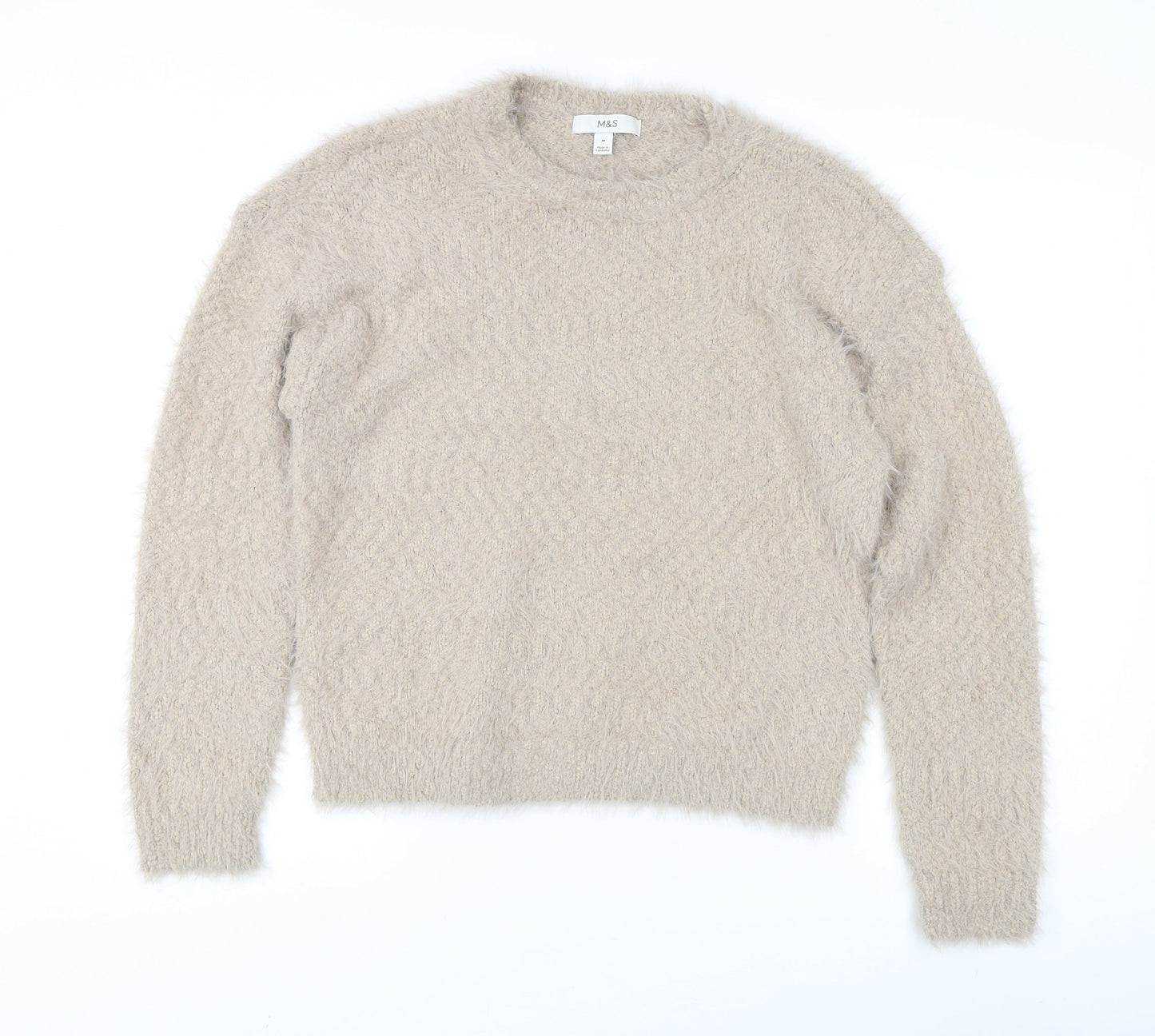 Womens UK Size M Marks and Spencer Beige Pullover Jumper